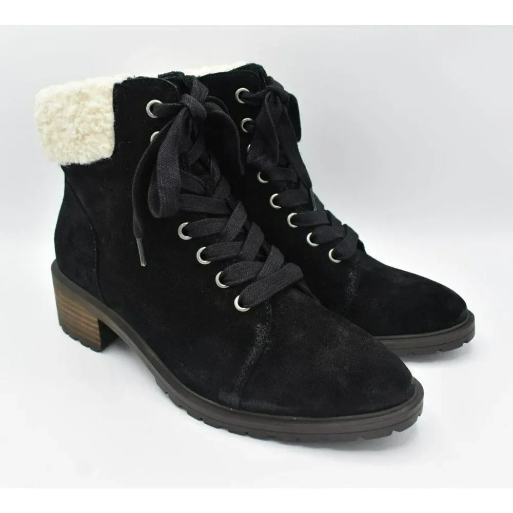 Lucky Brand Womens‎ Size 8.5 Jacenia Shearling Suede Black Fashion Winter Boots